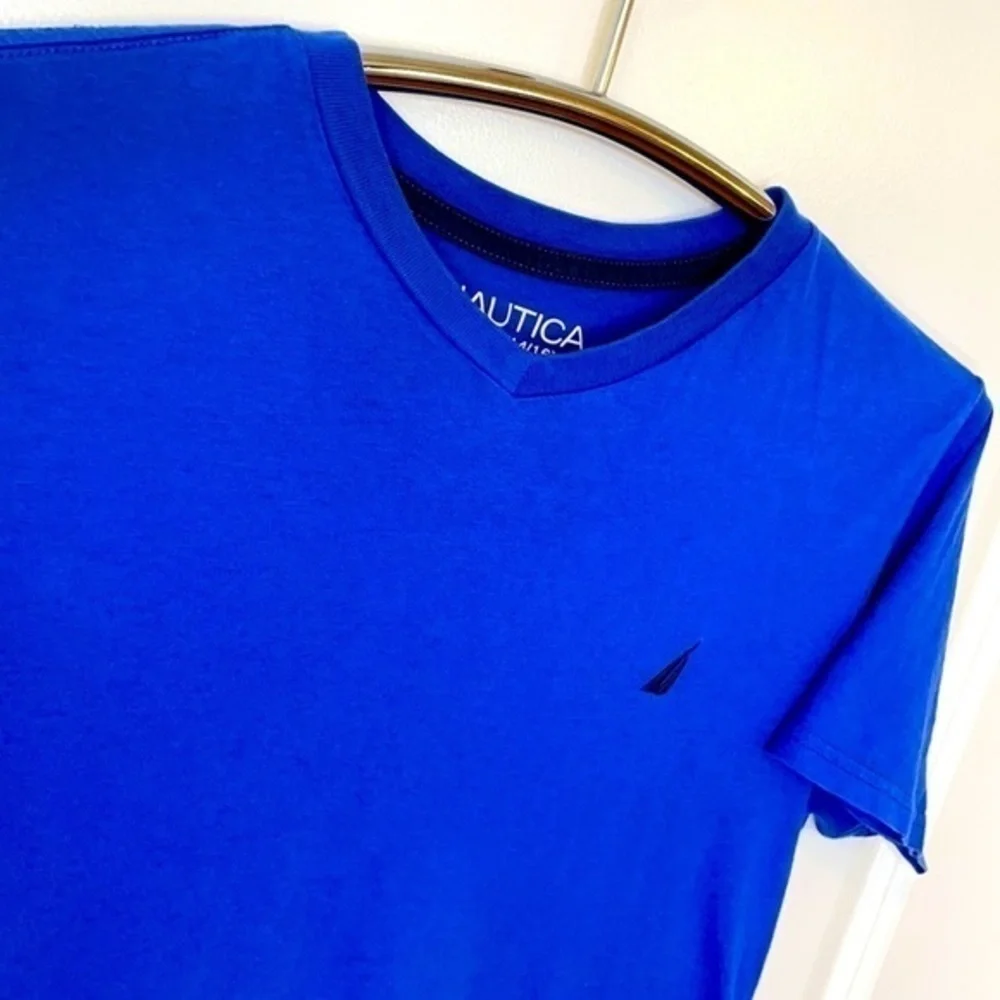 NAUTICA | Youth Size Large 14/16 Blue Shirt with Black Embroidered Sailboat Logo